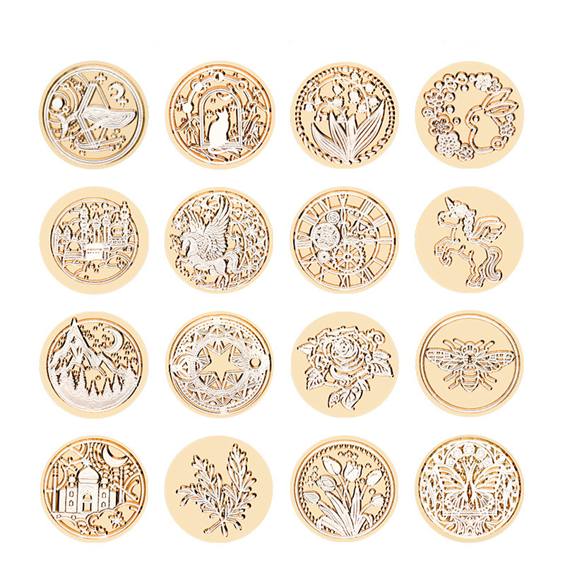 Wax Seal Stamp Set - ختم شمعي بنمط زهرة اللوتس والسماء