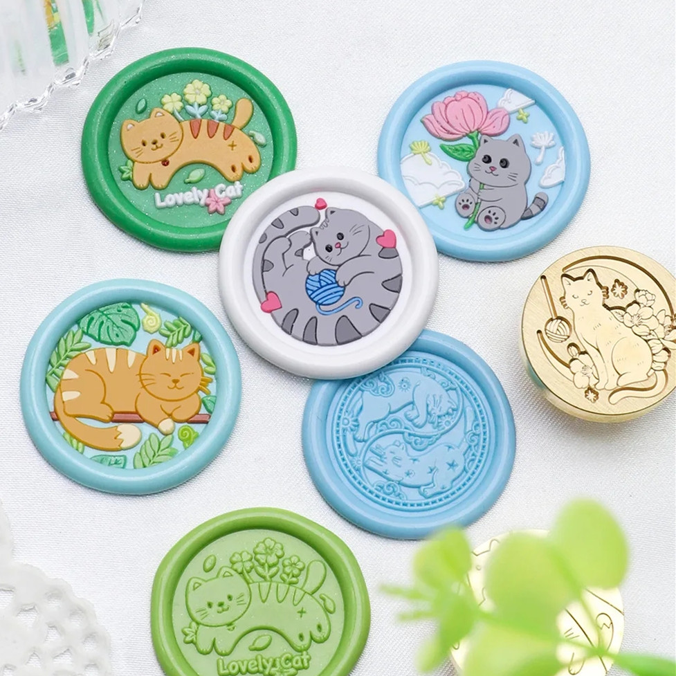 Wax Seal Stamp Set - سلسلة القط 25 مللي متر الفصل