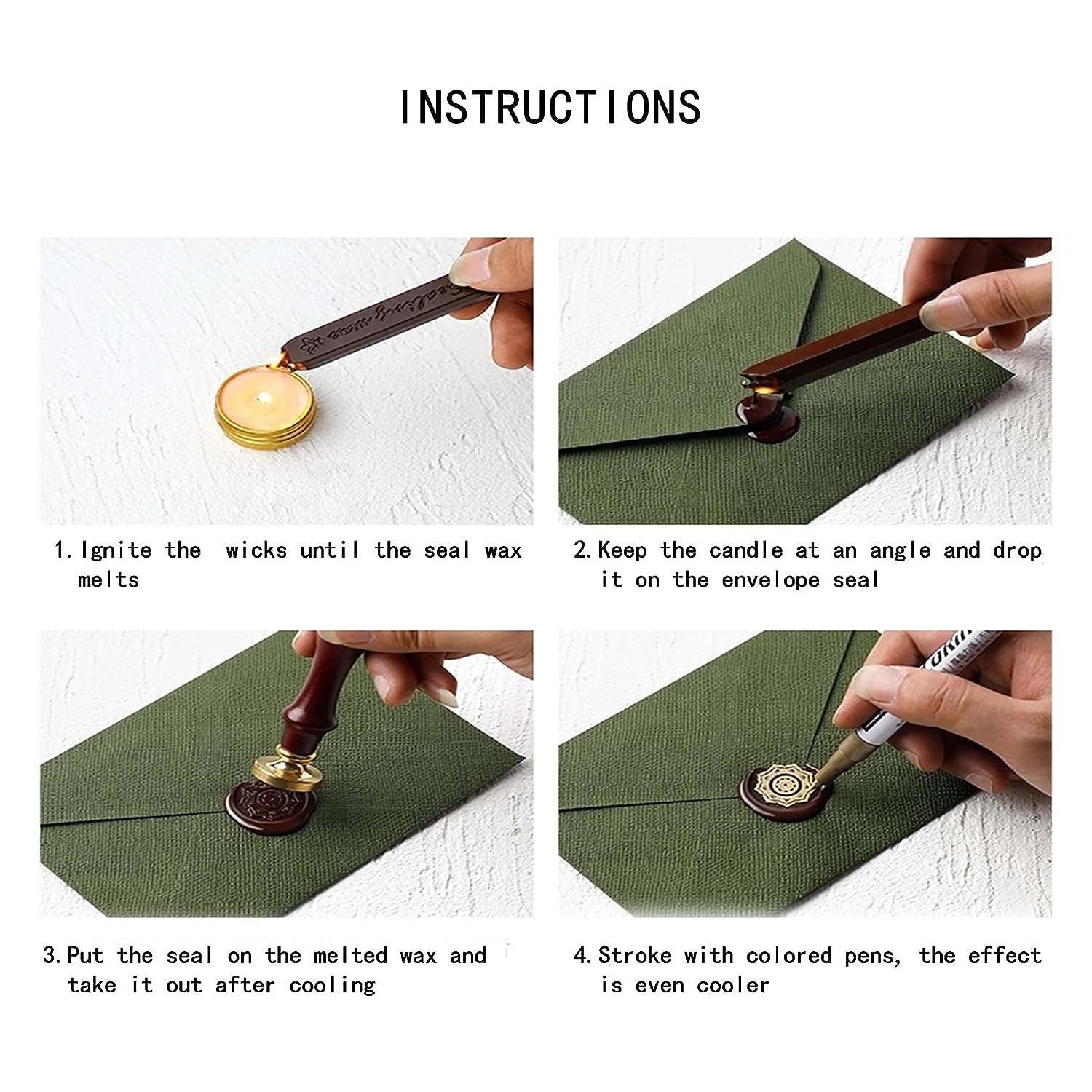 12 قطعة/الحقيبة أعواد شمع معدن - مراجعة Wax Seal Stamp Set وسعره